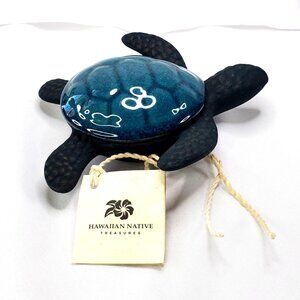 Hawaiian Native Treasures Green Sea Turtle Trinket Box Tropical Islander Ocean